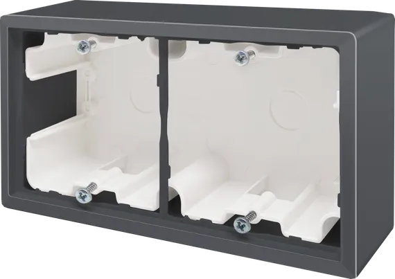 Donel R98 черный Коробка для накладного монтажа с встроенной рамкой 2-я, серия DA