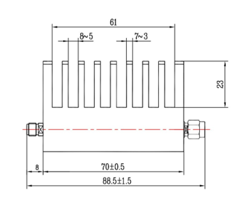 3.5 мм, Аттенюатор фиксированный, 22 ГГц, 50Вт (10-30 dB)