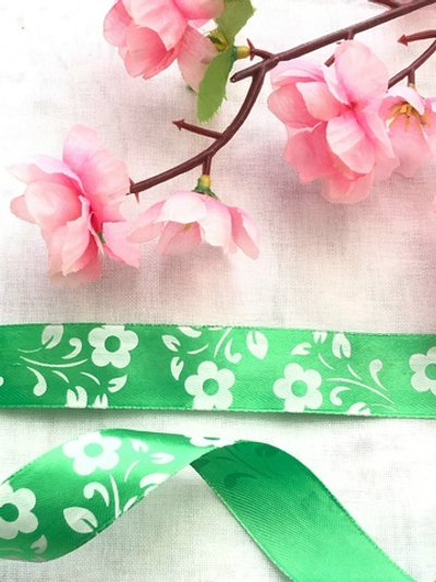 Лента атласная 25мм с принтом