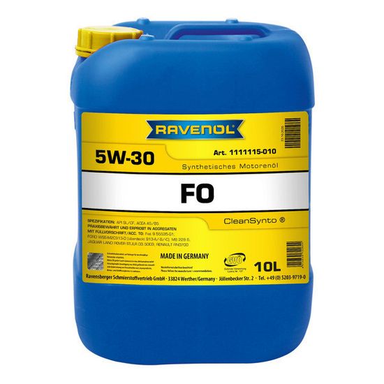 FO 5W-30 RAVENOL моторное масло 10 Литров