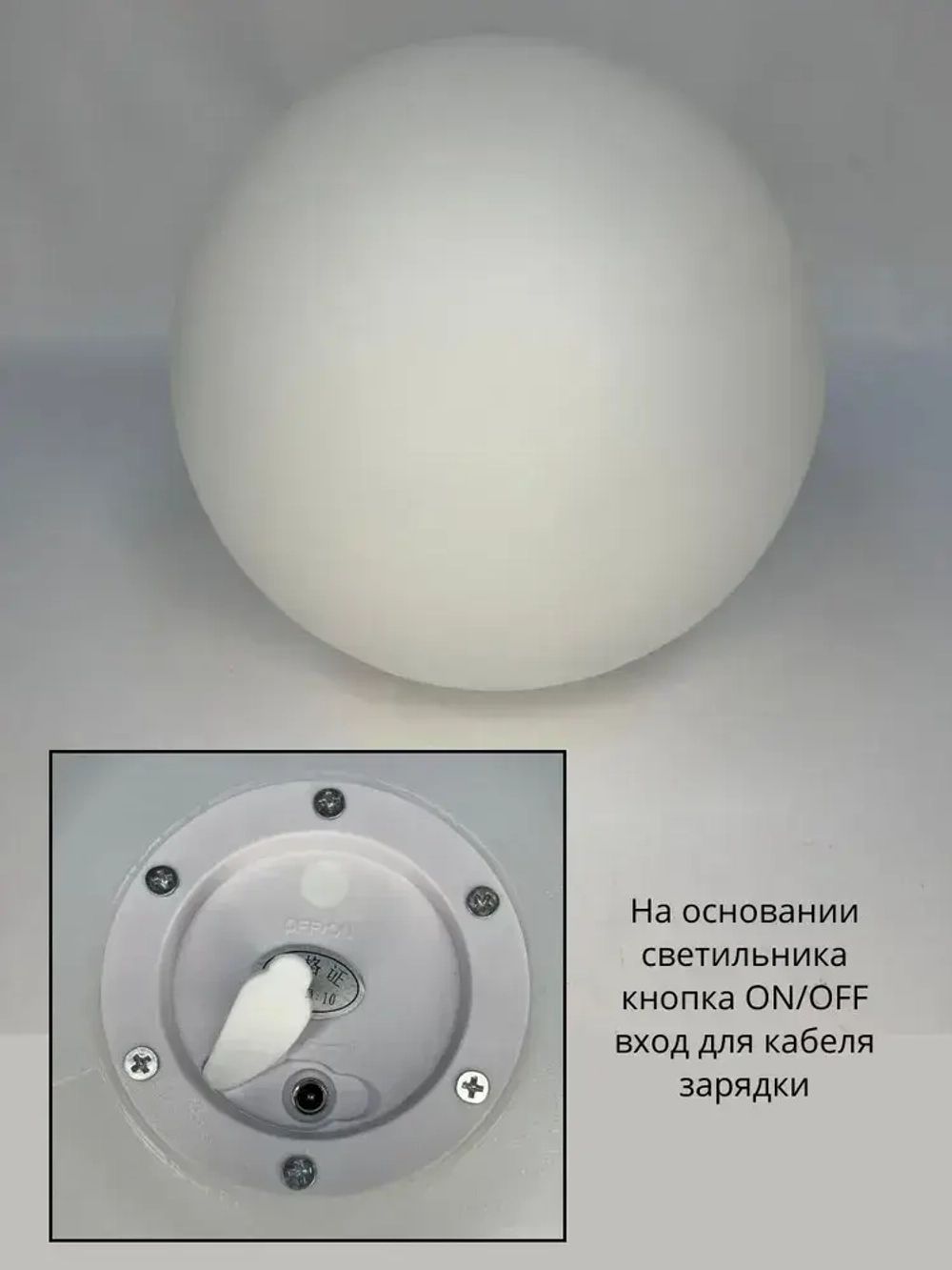 Ландшафтный светильник Белый Шар 20 см