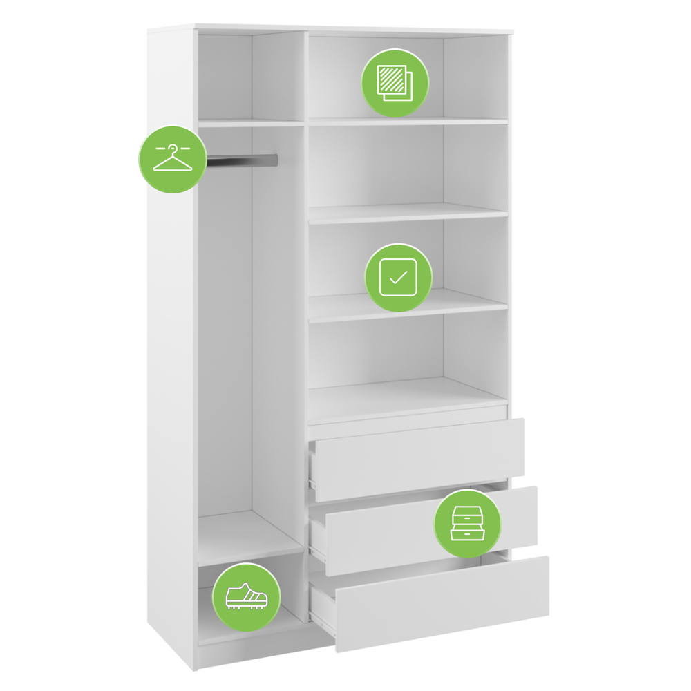 Шкаф Woodville Мадера ШМ 1200 лдсп белый