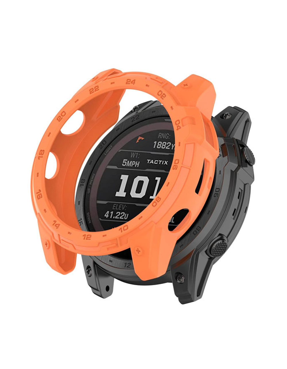 Защитный бампер чехол для часов Garmin Fenix 7X, Tactix 7 / 7 Pro, Enduro 2 материал TPU (Оранжевый)