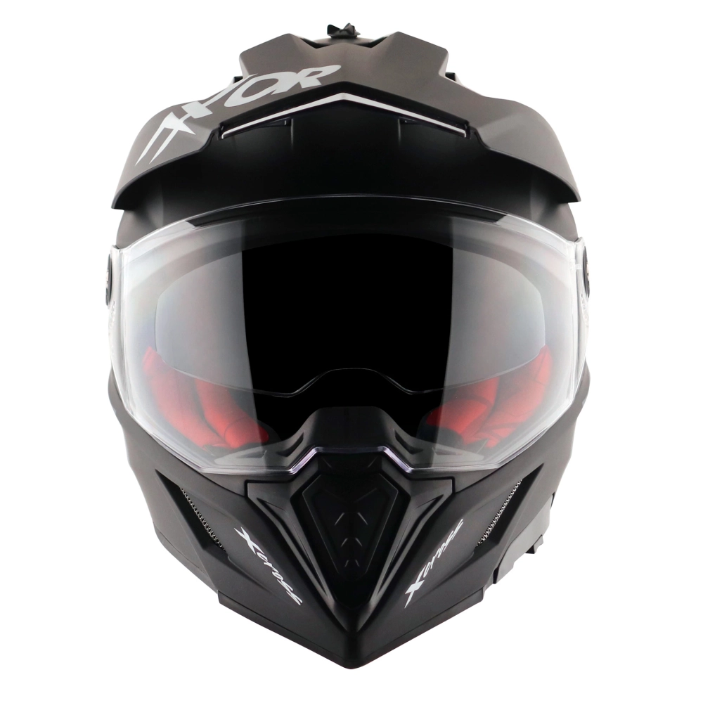 Шлем AXOR X-CROSS DUAL VISOR-E SC, с визором, цвет матовый черный (XL)
