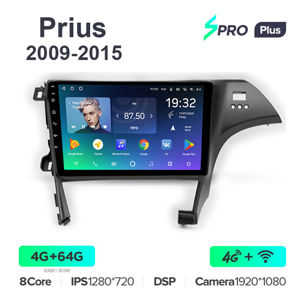 Teyes SPRO Plus 10,2"для Toyota Prius  2009-2015 (прав)