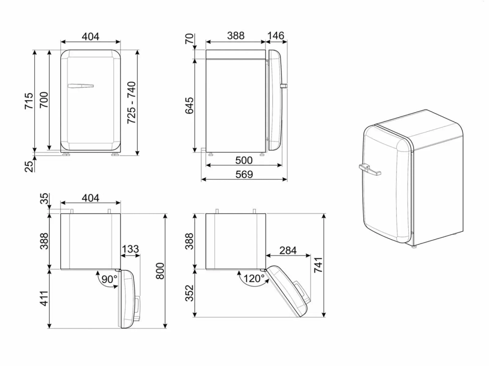 Холодильник Smeg FAB5RCR5