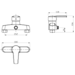 Смеситель для душа, РМС, с картриджем, хром, SL50-003