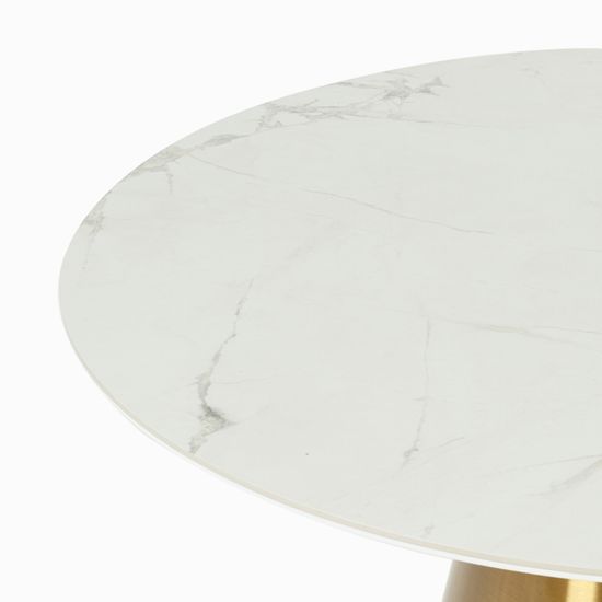 Обеденный стол Yoda диаметр 120 белый глянец