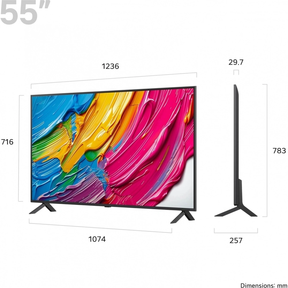 Телевизор LG 55QNED80A6A.ARUG 55" Ultra HD QNED Charcoal Black 2025