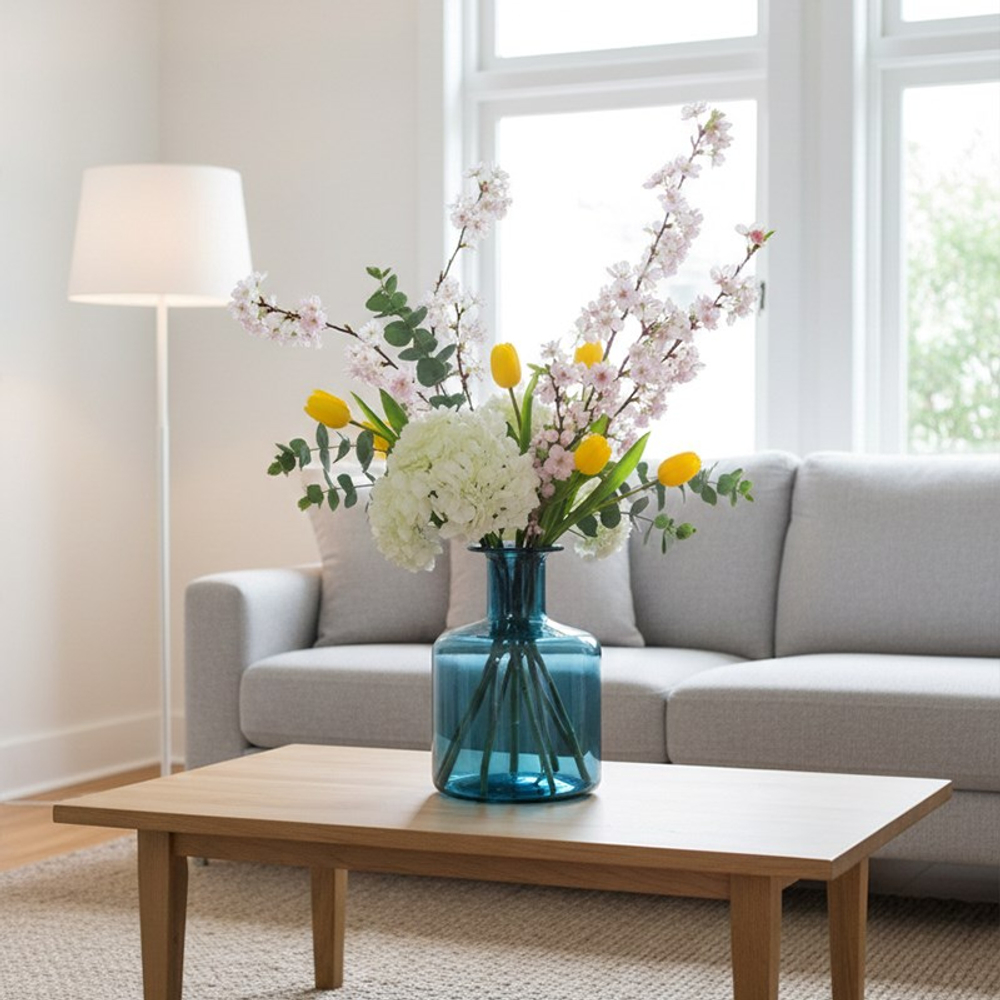 Ваза стеклянная Kanna, синий, стекло