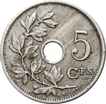 5 сантимов 1905 Бельгия (надпись на французском - ROYAUME DE BELGIQUE)
