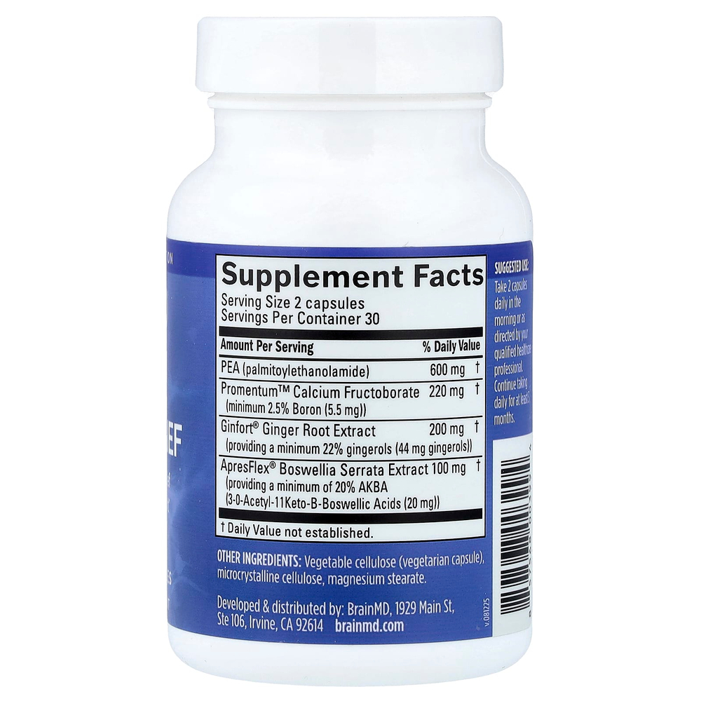 BrainMD, Smart Relief, 60 веганских капсул