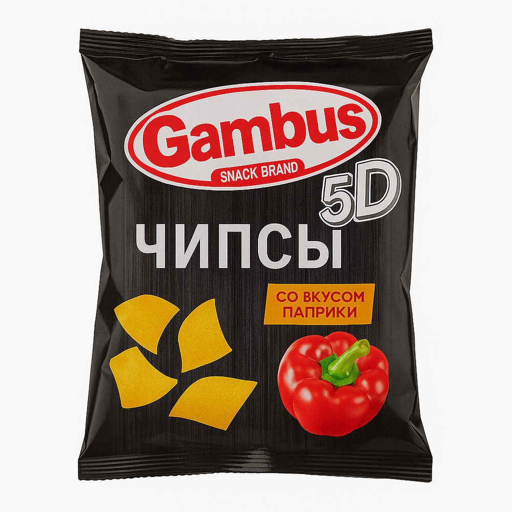 Чипсы 5D пикантная паприка Gambus 80 гр
