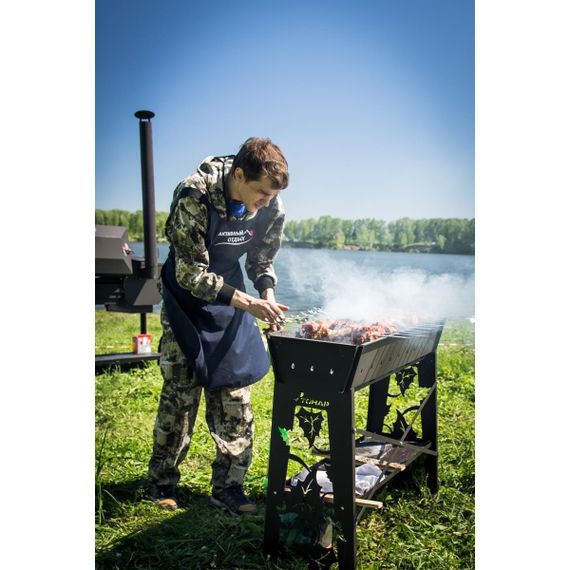 Мангал стационарный Тонар Гефест Премиум 3мм 895х370х850 (термокраска)