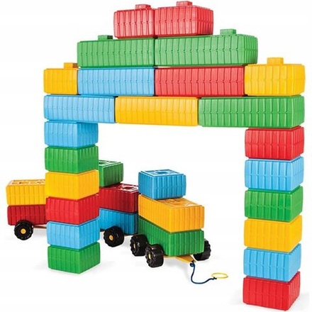 Конструктор Woopie - Набор строительных кубиков XXL с игрушечной машинкой, 43 эл. - Вупи 46071