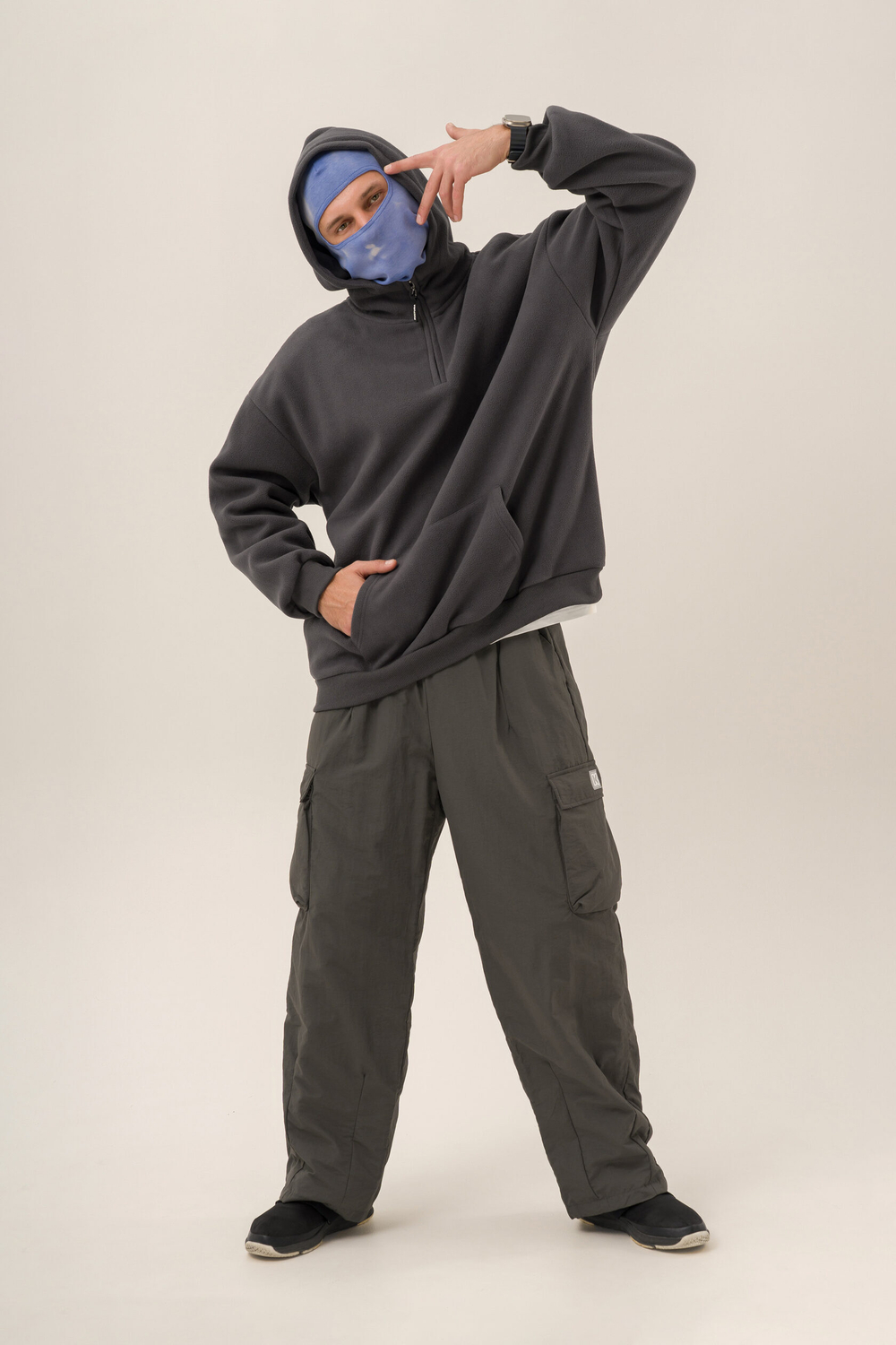 Худи KUL'TURA "HALF ZIP FLEECE 450 GR" Темно-серый