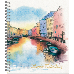 Тетрадь общая 96 листов на металлическом гребне "Питерская акварель"