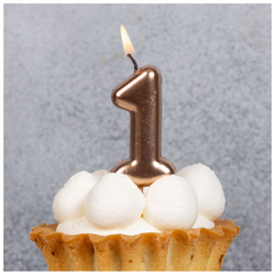 Свечи-цифры Розовое золото 4,5см