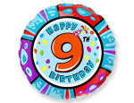 Шар фольга 18" "Цифра" 0 - 9 Надпись Happy Birthday