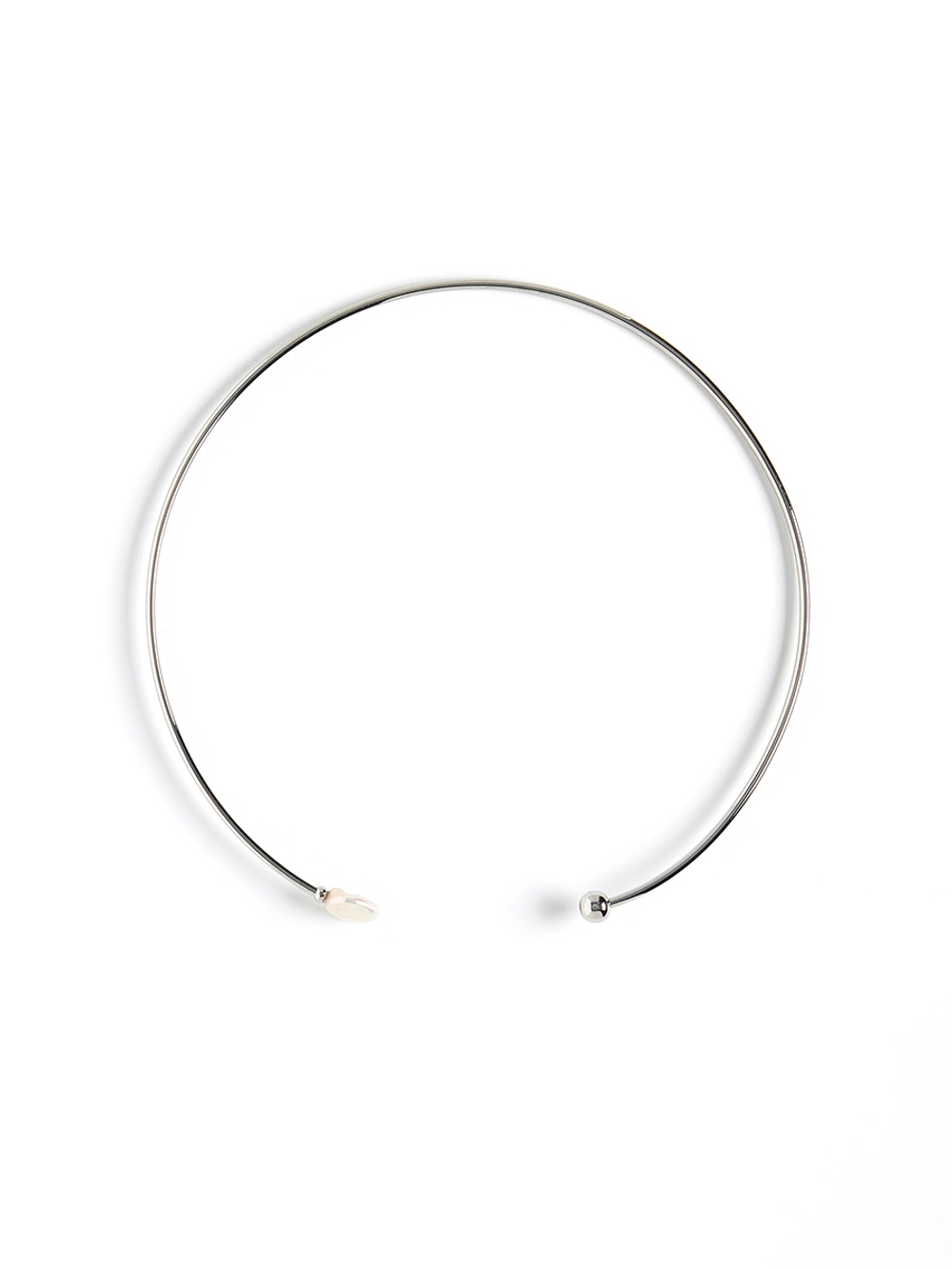 Обруч "Two pearls" Silver