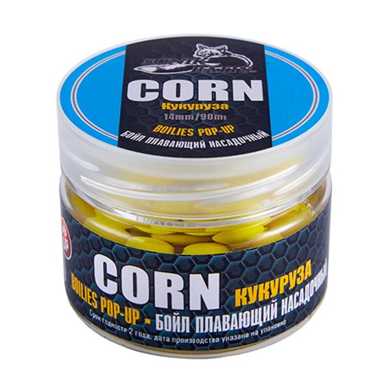 Бойлы насадочные плавающие Sonik Baits 14мм CORN Fluo Pop-ups 90мл (Кукуруза)