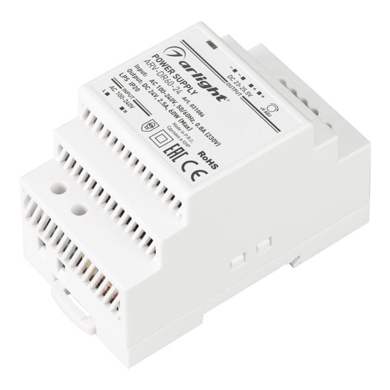Блок питания Arlight ARV-DR60-24 24V 60W IP20 2,5A 031086