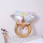 Шар (27"/69 см) Фигура, Кольцо с бриллиантом, Золото