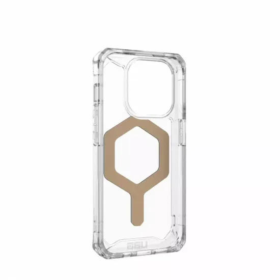 Чехол с поддержкой MAGSAFE Uag Plyo для iPhone 15 Pro 6.1", цвет прозрачный/золото (Ice/Gold)