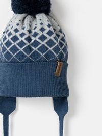 Шапка из смесовой шерсти "Ромбы джинс"