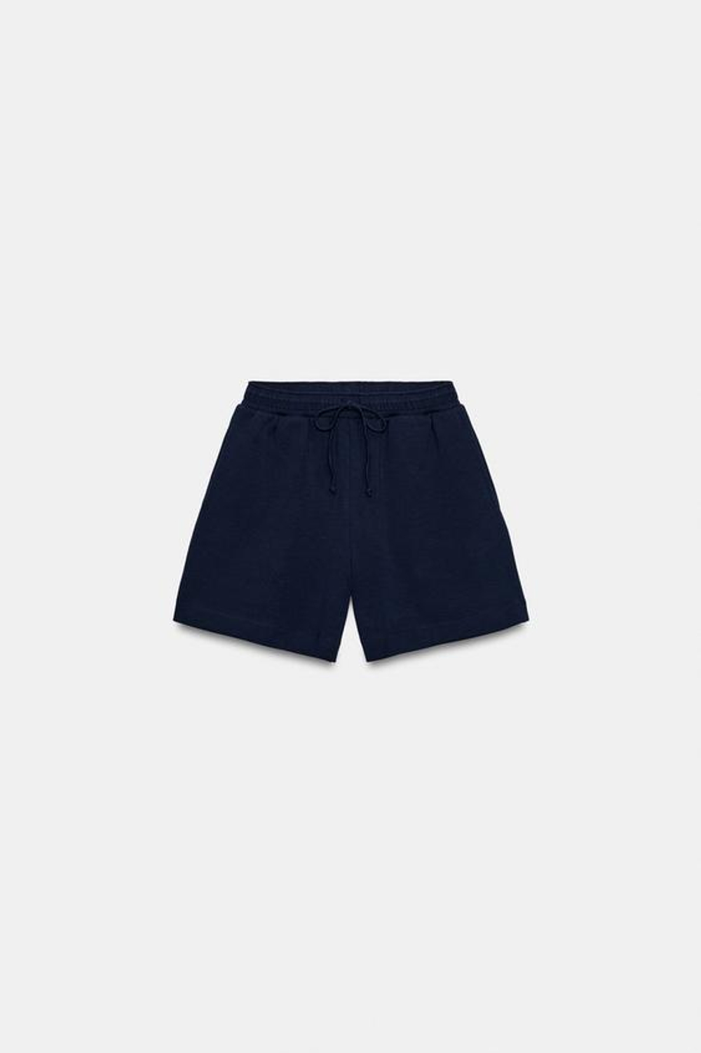 ZARA ШОРТЫ-БЕРМУДЫ НА ШНУРКАХ, МОРСКОЙ СИНИЙ