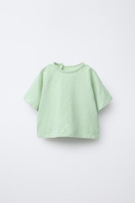 ZARA ФУТБОЛКА С РУКАВАМИ РЕГЛАН, ЗЕЛЕНЫЙ