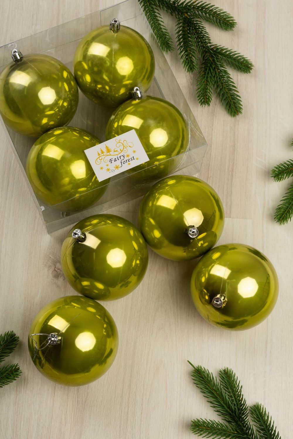 Набор новогодних шаров (4 шт) - перламутр