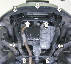 Усиленная защита Motodor картера двигателя, кпп. 5 мм, алюминий. для Opel Antara 2012-2015,Chevrolet Captiva 2011-2014 арт.33006
