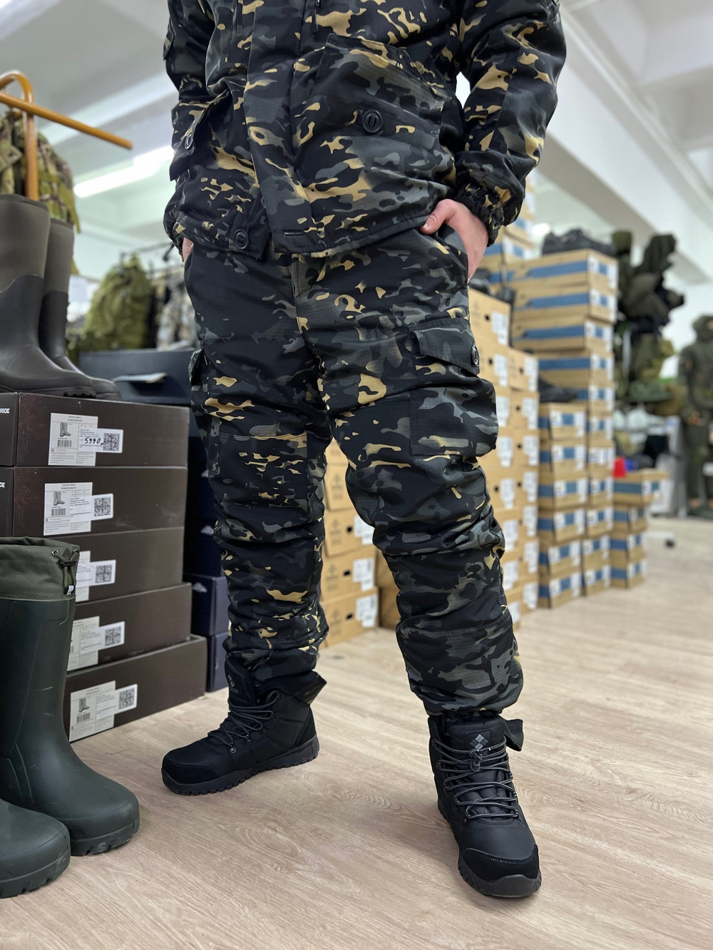 Костюм горка 5 зима / чёрный мультикам лайт