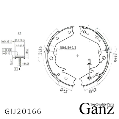 Колодки барабанные GREAT WALL/FRONTERA A/FRONTERA Sport GANZ GIJ20166