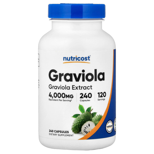 Nutricost, гравиола, 240 капсул (100 мг в 1 капсуле)