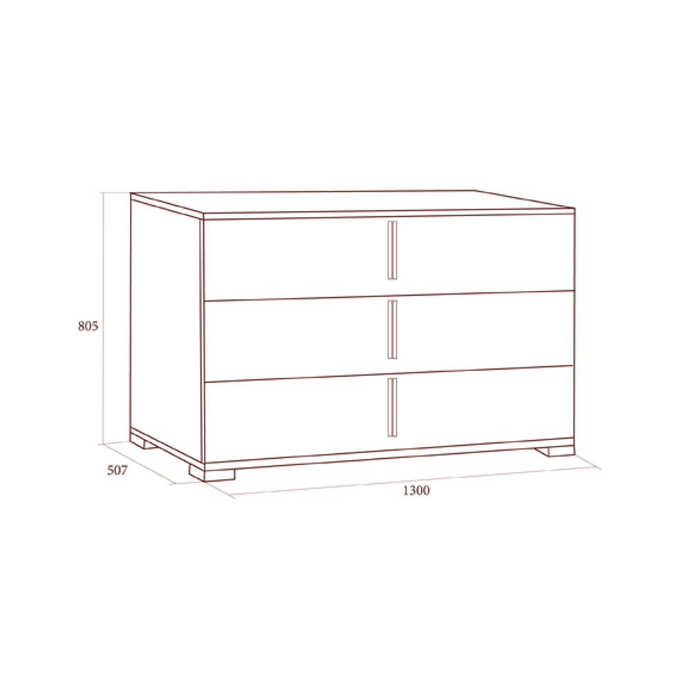 КАНАЛЕТТО Комод 3 ящика