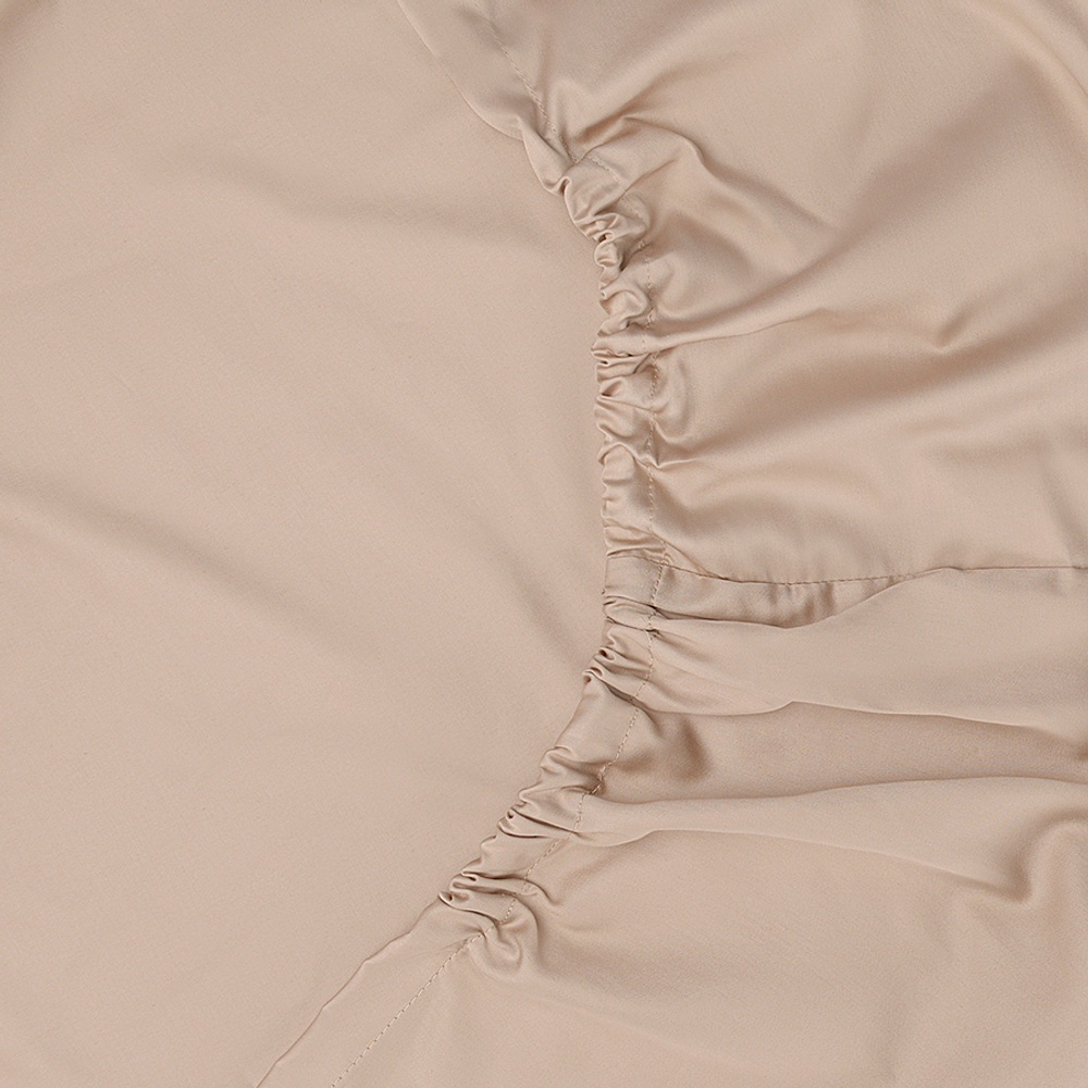 Простыня на резинке 160х200х30см Tkano Essential бежевая