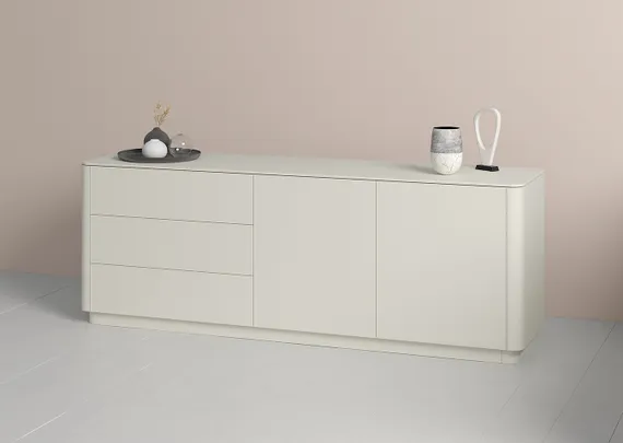 Тумба Tammi 3 ящика 2 двери L (молочный)