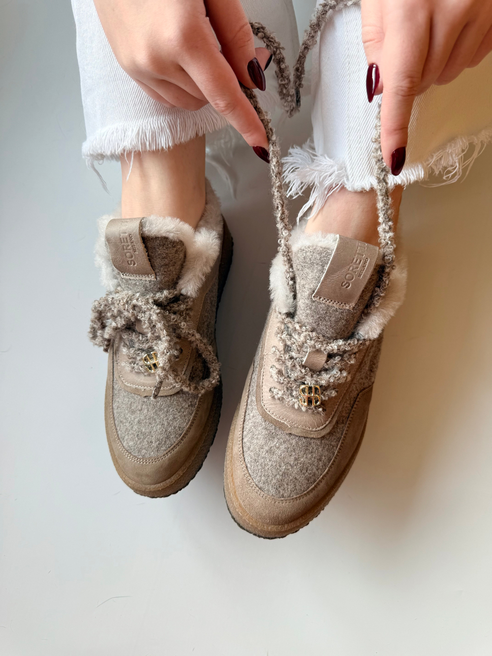 Короткие зимние комбинированные кеды KASSA