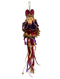 Елочная игрушка Обезьяна 38см ChristmasDeLuxe бордовый