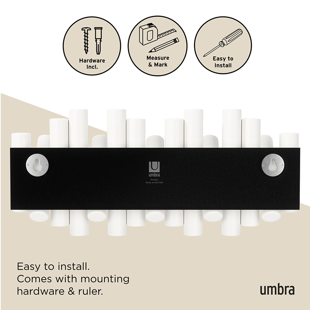 Вешалка настенная Picket, 5 крючков, белая