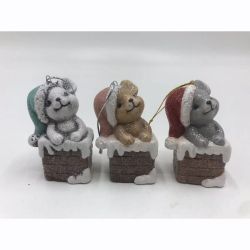 GAEM Изделие декоративное подвесное" Медвежонок, Птичка, Ёжик, Мышка, Белочка", L5,5 W3 H7 см, 24в.