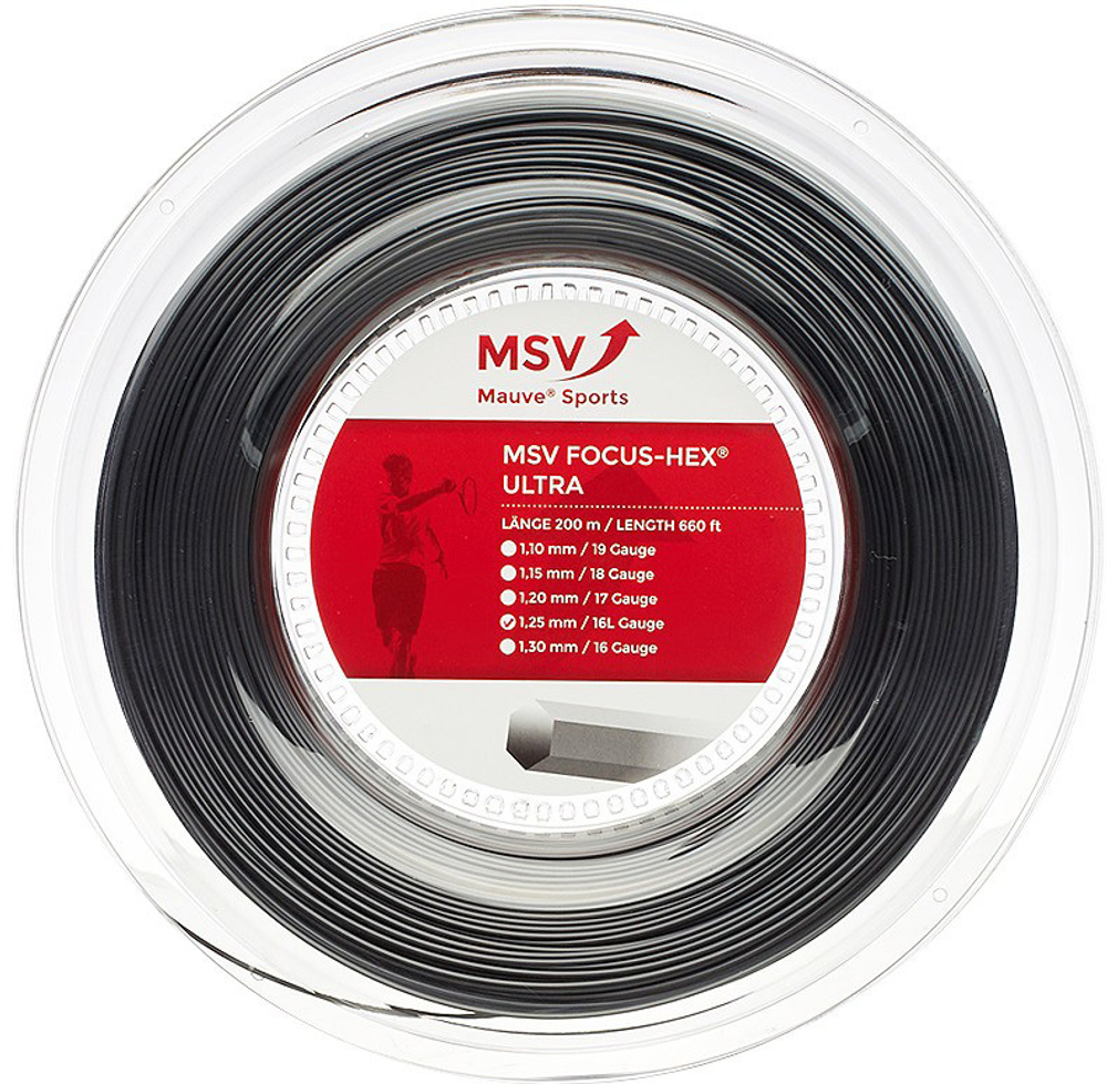 Теннисные струны MSV Focus Hex Ultra (200 m) - black