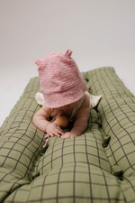 Панамка из муслина (горошек на розовом)