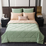 КПБ на резинке Сатин Velvet Premium с Одеялом VPR012, Евро, 4 наволочки, простынь 160*200*25