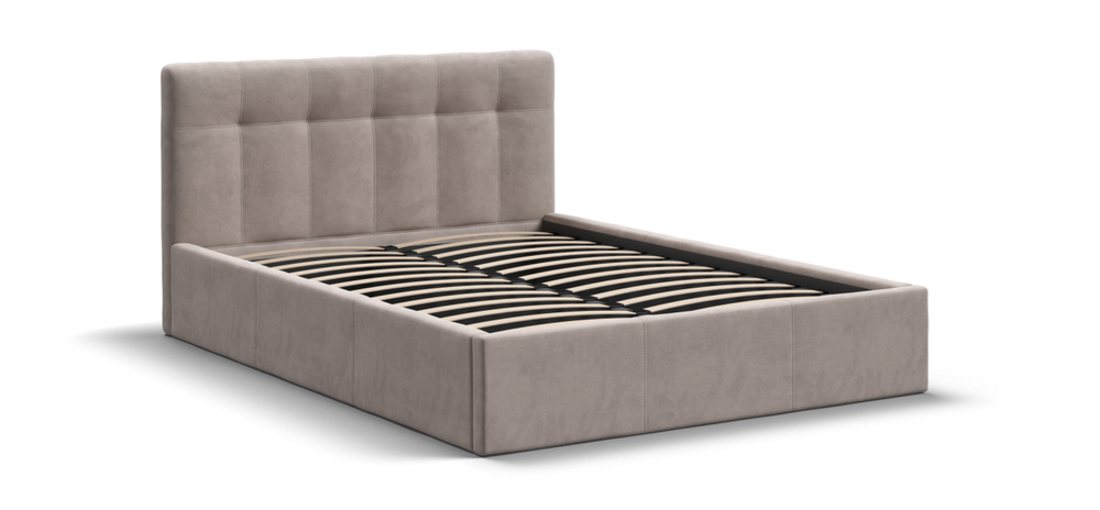 Белла Кровать без ПМ 140 Велюр Монолит латте
