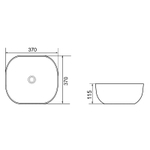 Раковина-чаша Azario 370x370x115 накладная, округлая, темный мрамор (AZ-2184+M823)