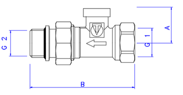 Клапан регулирующий Valtec 1/2" прямой с доп. уплотнением арт. VT.020.NR.04 для радиаторов