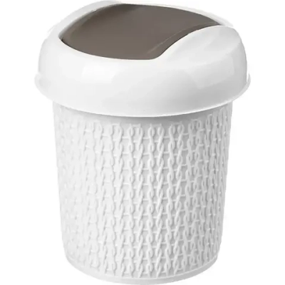 Контейнер для мусора Velvet круглый 1л (светло-серый)